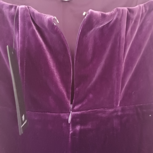 LuLu's Glamorous Celebrations Dark Purple Velvet Strapless Tulip Dress XS NWT - Picture 11 of 12